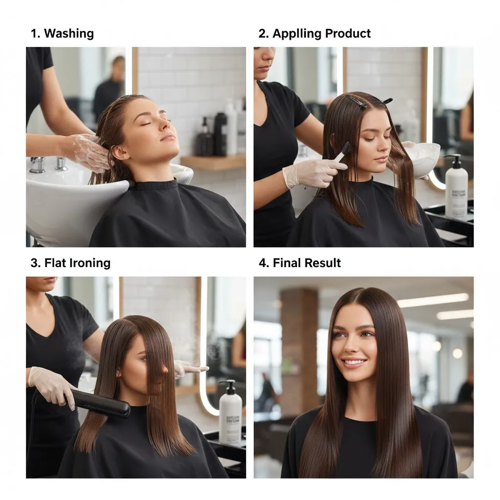 Етапи кератинового випрямлення волосся