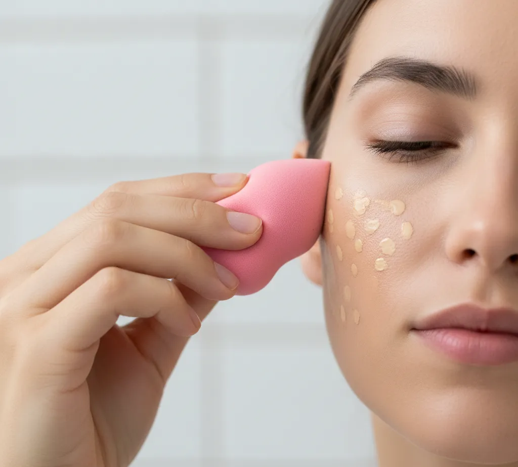 нанесення тональної основи спонжем техніка для початківців