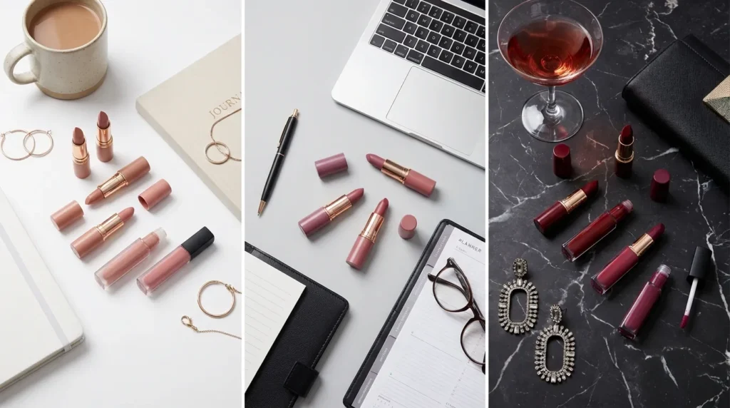 вибір відтінку помади під різні нагоди — щодень офіс вечір