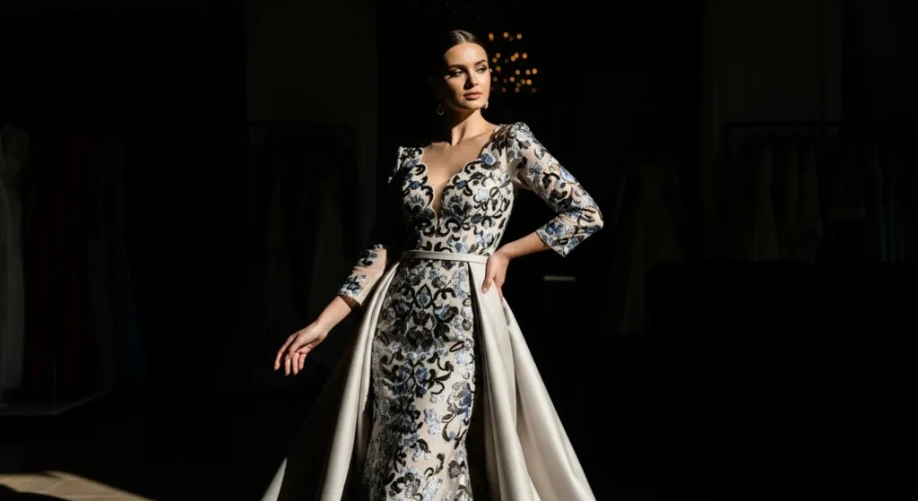 Розкішна дизайнерська сукня від українського бренду з вишивкою