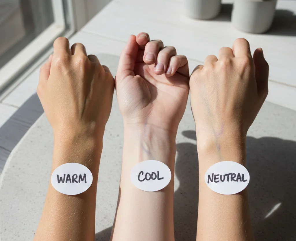 Порівняння кольору вен на зап'ясті для визначення підтону шкіри