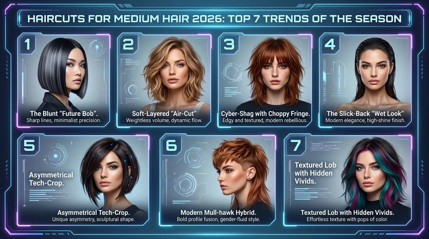 Стрижки на середнє волосся 2026: топ-7 трендів сезону