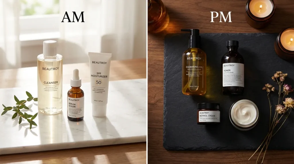 денний і нічний догляд для зменшення пор — покрокова схема вранці та ввечері