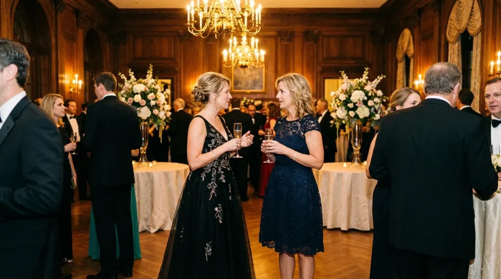 Жінки на вечірньому заході у відповідному дрес-коді