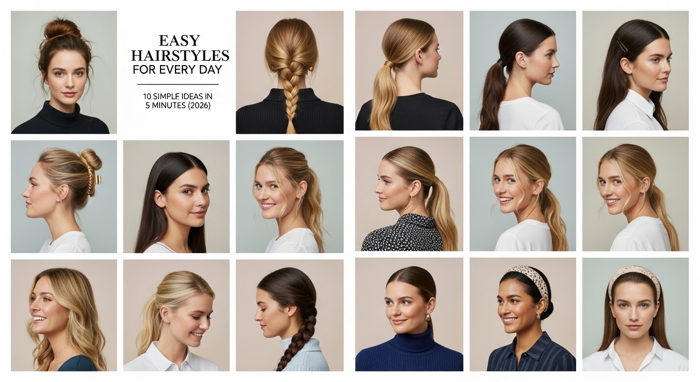 Легкі зачіски на кожен день: 10 простих ідей за 5 хвилин (2026)
