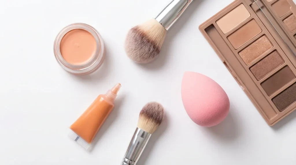 кольорова корекція темних кіл — коректор персиковий та помаранчевий