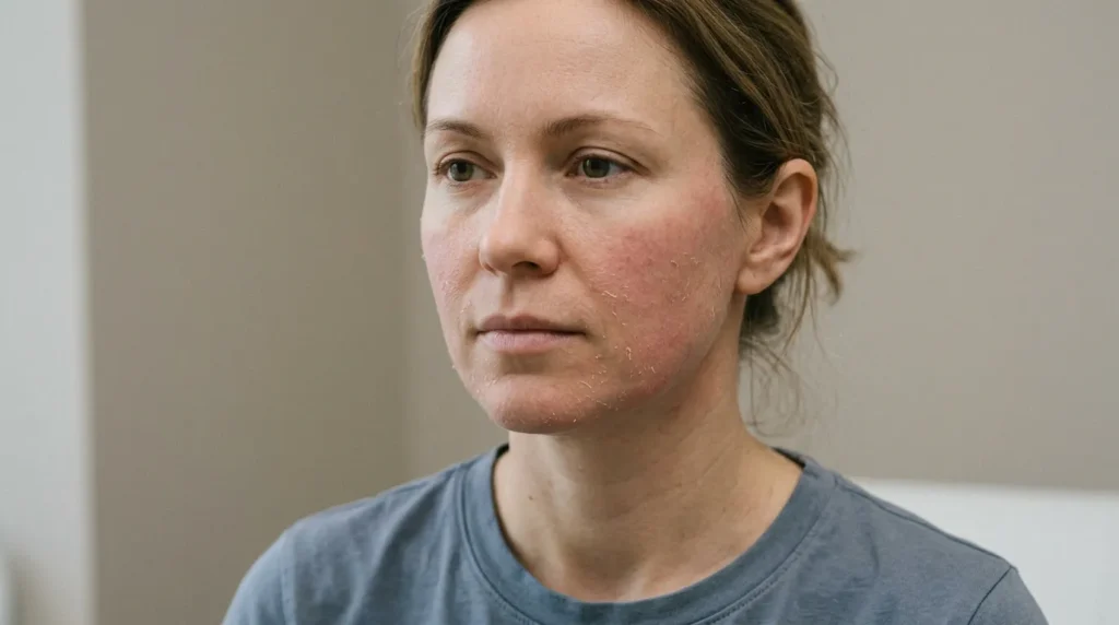 Лущення шкіри обличчя після лазерної процедури — нормальна реакція в процесі загоєння