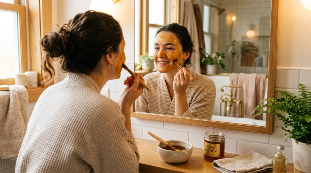 домашня маска для сяючої шкіри обличчя з медом