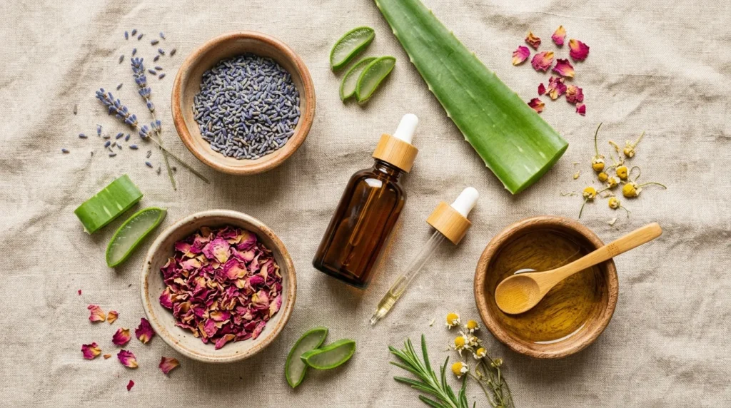 натуральні інгредієнти для косметики — олії, екстракти, гідролати