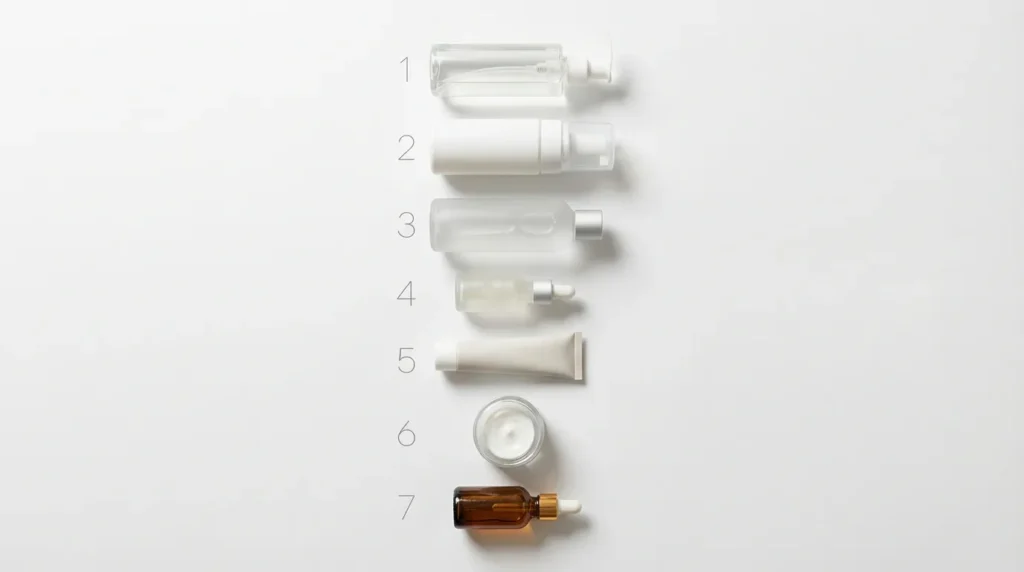 Інфографіка — 7 кроків нічного догляду за шкірою обличчя покроково