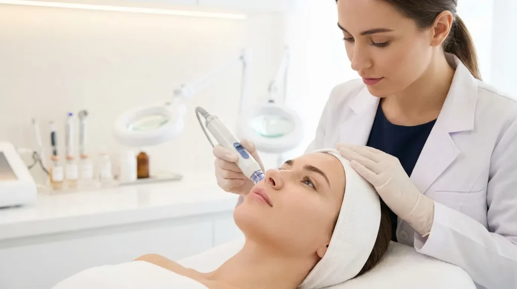 професійні процедури для звуження пор — пілінг, мікронідлінг, лазер