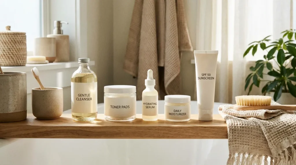 покрокова рутина нічного догляду за шкірою обличчя з кислотою