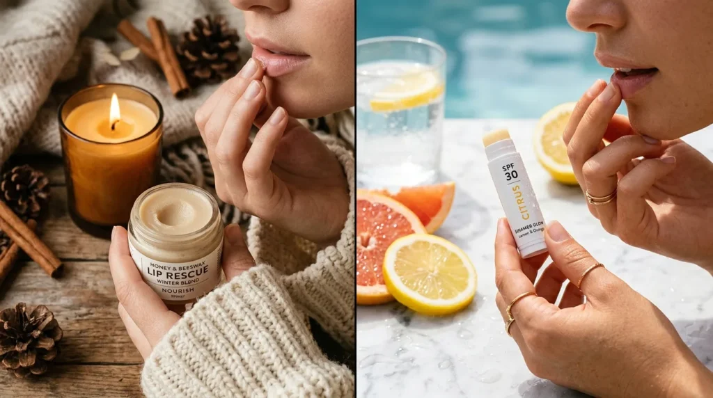 Порівняння зимового та літнього догляду за губами