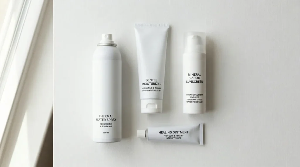 Засоби для догляду за шкірою після лазерної процедури — зволожувач, SPF-крем, термальна вода