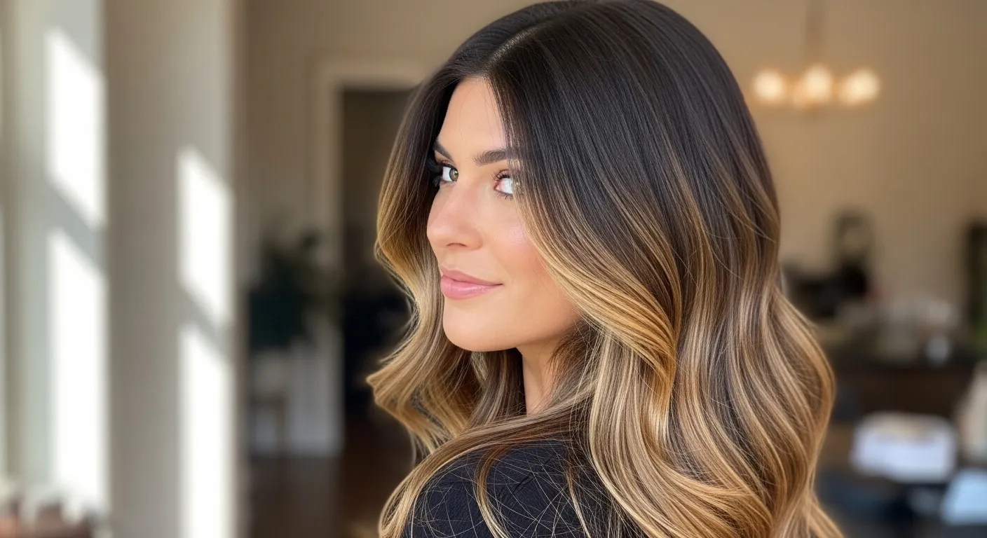 Балаяж на темне волосся: відтінки, техніка та догляд
