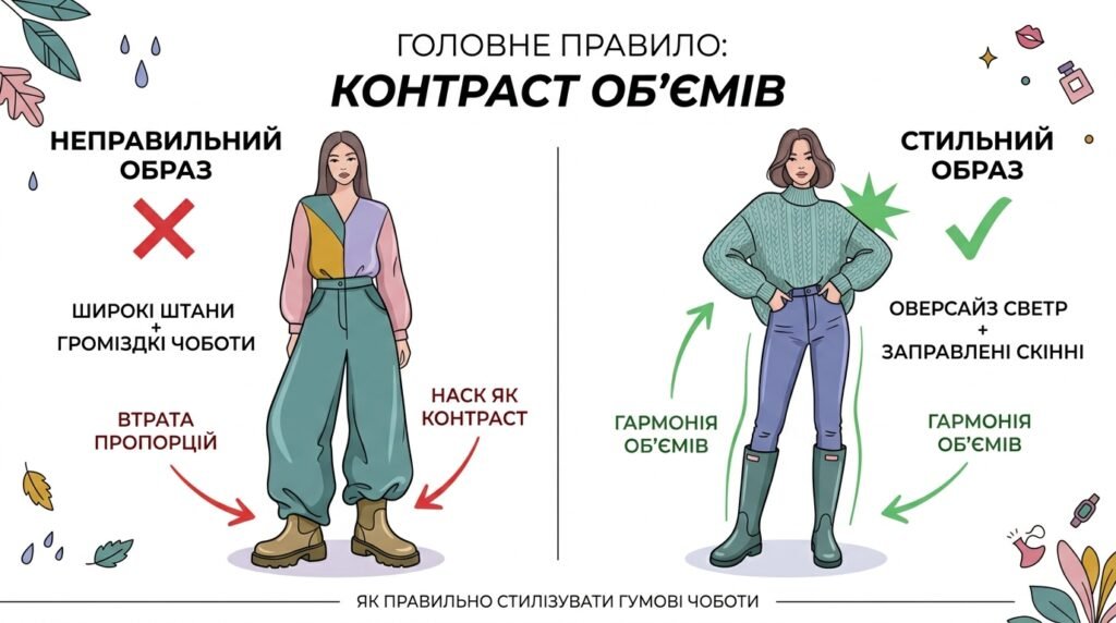 Основні правила стилізації гумових чобіт