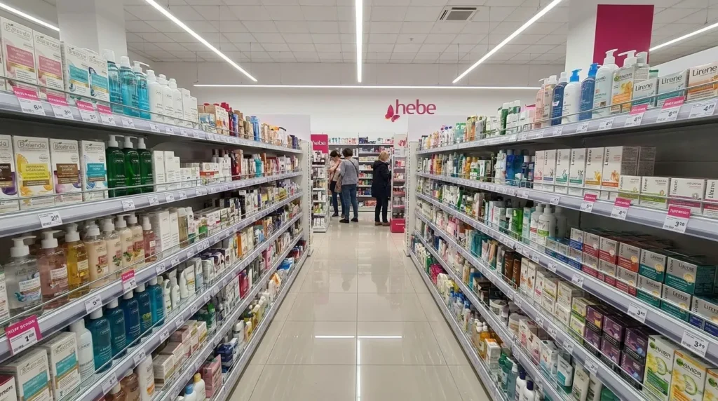 Полиці з косметикою в польській дрогерії Rossmann