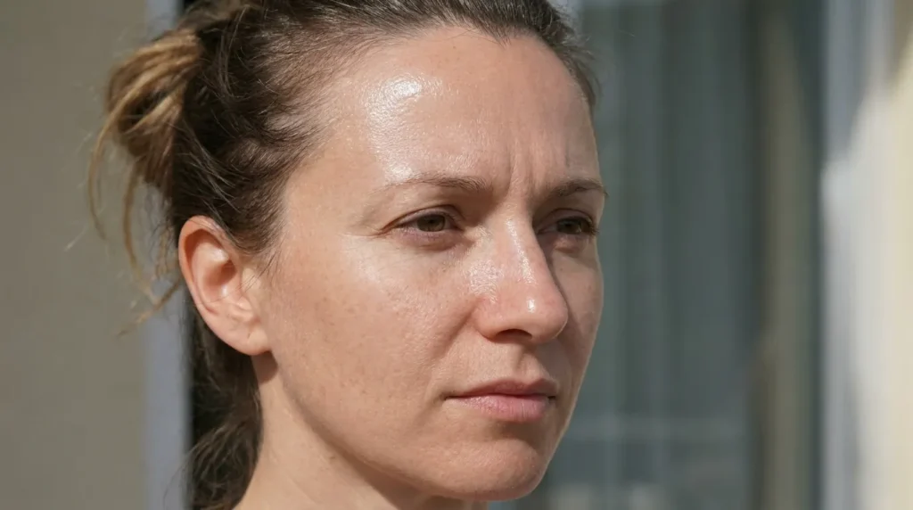 Жирна шкіра в Т-зоні — блищить лоб, ніс і підборіддя